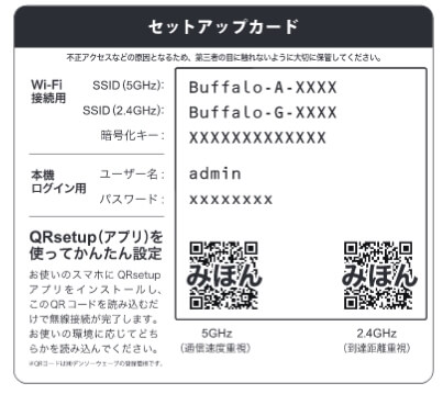 BUFFALOの無線LANのSSIDの一例