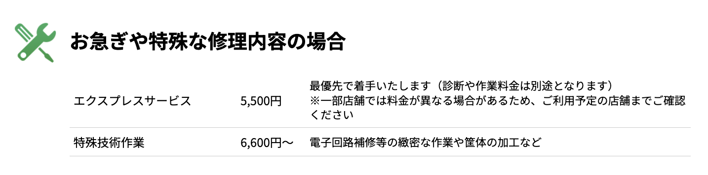 修理料金